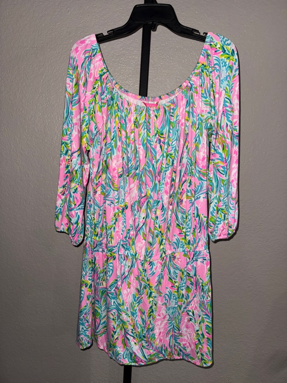Lilly Pulitzer Pink and Teal Romper size Large Like New